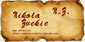 Nikola Zvekić vizit kartica